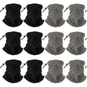 PODALOA 12 Pieces Fleece Neck Warmer For Women Men, Winter Neck Gaiter Skiing Windproof Face Scarf Covering