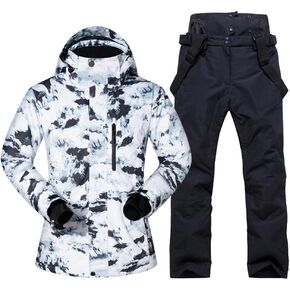 RIUIYELE Men Ski Jacket Ski Pants Winter Warm Windproof Waterproof Outdoor Sports Snowboarding Ski Coat Trousers Ski Suit