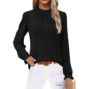 RUBZOOF بلوزات نسائية ذات رقبة وهمية وأكمام طويلة مزهّرة ومتينة غير رسمية موضة خريف 2023 بلوزات وقمصان in Kuwait