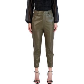 BCBGeneration Women's Faux Leather Pant Straight Leg Belt Loop Pocket Trouser
