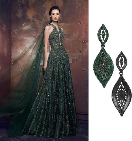 VANGETIMI Fashion Rhinestone Crystal Wedding Earrings for Women Bridal Bridesmaid Long Leaf Chandelier Teardrop Dangle Earrings Jewelry in Kuwait