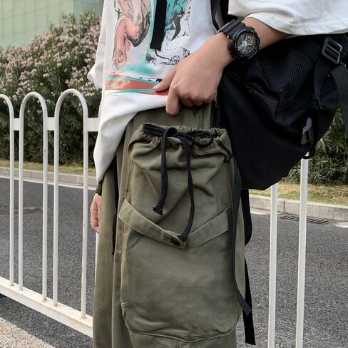 Cargo Pants Women Baggy Y2K Streetwear Cotton Solid Vintage Loose Fit with Pockets Palazzo in Saudi Arabia