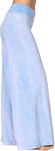 HEYHUN Womens Casual Tie Dye Solid Wide Leg Bottom Boho Hippie Lounge Palazzo Pants S-3XL in Kuwait