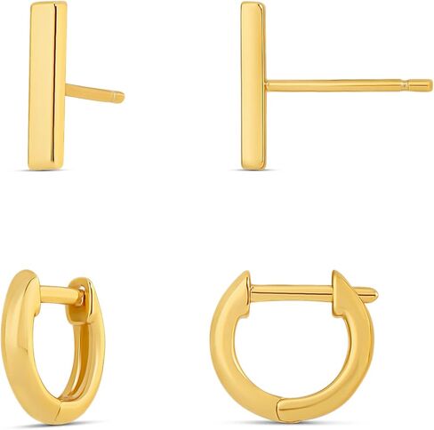 Amazon Essentials 14K Gold or Sterling Silver Stud & Hoop Set in Saudi Arabia