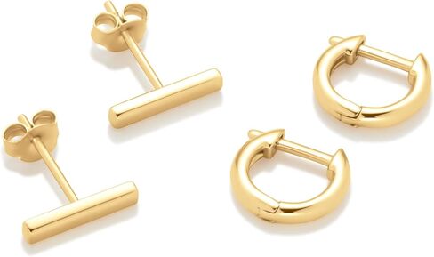 Amazon Essentials 14K Gold or Sterling Silver Stud & Hoop Set in Saudi Arabia