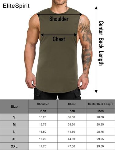 EliteSpirit Mens Muscle Tank Tops 3 Pack Quick Dry Sleeveless Cut Off Shirts Bodybuilding Gym Workout Shirt in Saudi Arabia