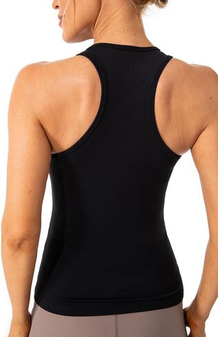 Ukaste Women's Studio Essential Racerback Tank Top Crew Neck Workout Yoga Tops in Kuwait