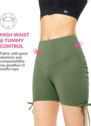 Yvette Lace Up Yoga Shorts for Women Stretch Gym Workout Booty Shorts Tummy Control with Drawstring Fitness Running in Saudi Arabia