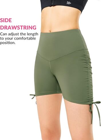 Yvette Lace Up Yoga Shorts for Women Stretch Gym Workout Booty Shorts Tummy Control with Drawstring Fitness Running in Saudi Arabia