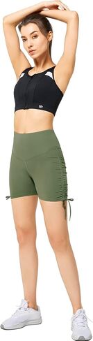 Yvette Lace Up Yoga Shorts for Women Stretch Gym Workout Booty Shorts Tummy Control with Drawstring Fitness Running in Saudi Arabia
