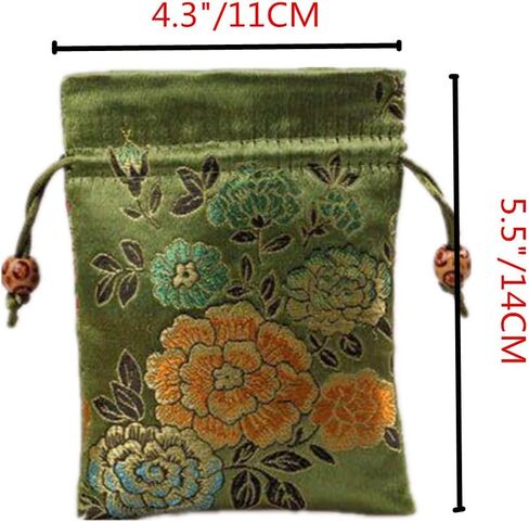 12 قطعة / مجموعة الحرير مطرز مجوهرات الحقيبة طبقة مزدوجة الرباط محفظة هدية حقيبة in Kuwait