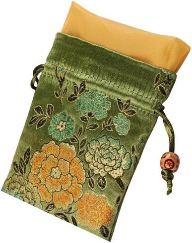 12 قطعة / مجموعة الحرير مطرز مجوهرات الحقيبة طبقة مزدوجة الرباط محفظة هدية حقيبة in Kuwait