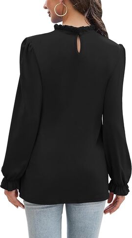 RUBZOOF بلوزات نسائية ذات رقبة وهمية وأكمام طويلة مزهّرة ومتينة غير رسمية موضة خريف 2023 بلوزات وقمصان in Kuwait