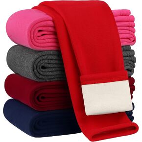 Resinta Cotton Girls Fleece Lined Leggings Thick Thermal Tights Kids Winter Soft Stretchy Pants Full Length