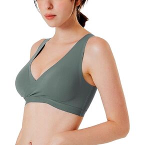 Mamaway Silky Crossover Nursing Maternity Wireless Bra, Smooth, Soft, Cooling, No Buckle, No Show for Sleeping Breastfeeding