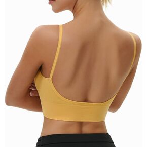 JUST BEHAVIOR حمالة صدر مريحة ذات ظهر منخفض ورقبة على شكل حرف V، قمصان قصيرة للتمرين بظهر منخفض للنساء in Kuwait