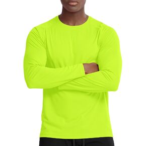 Zengjo Mens Long Sleeve Workout Shirts Moisture Wicking Running Athletic Sport Performance T-Shirt Lightweight SPF Sun Shirt