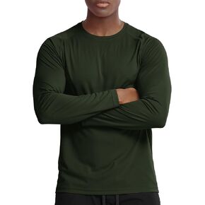 Zengjo Mens Long Sleeve Workout Shirts Moisture Wicking Running Athletic Sport Performance T-Shirt Lightweight SPF Sun Shirt in Kuwait