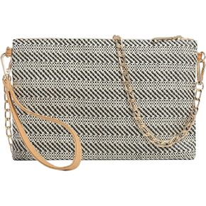 Beurlike Straw Clutch Purses for Women Beach Wristlet Wallet Small Cross body bag for Girls