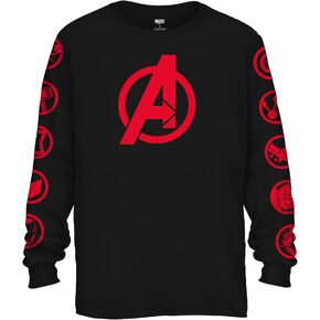 Marvel Avengers Endgame Logo Symbol Captain America Graphic Longsleeve T-Shirt