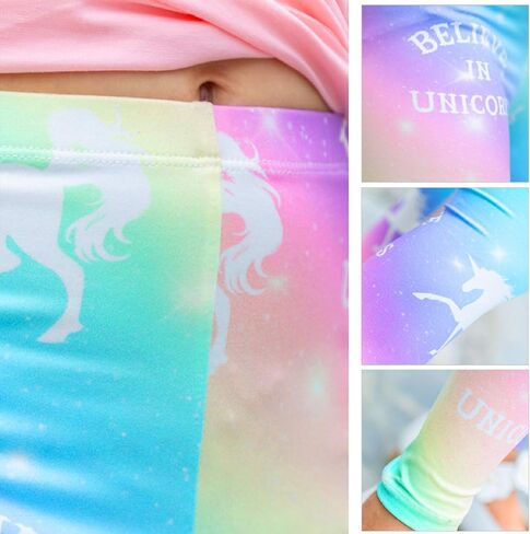 Girl Unicorn Leggings Kid Rainbow Legging Tights Trousers Slim Long Pants in Kuwait
