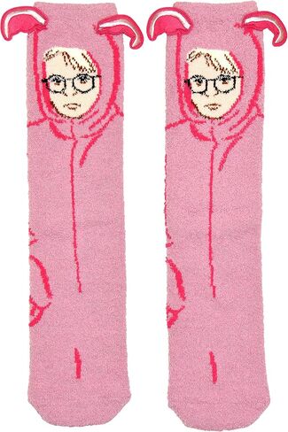 Hyp A Christmas Story Ralphie في بدلة أرنب وردي، جوارب ناعمة غامضة مع آذان مطرزة in Saudi Arabia