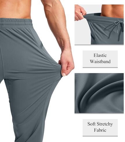 G Gradual Men's Joggers Pants with Zipper Pockets Stretch Athletic Sweatpants for Men Workout Jogging Running in Kuwait