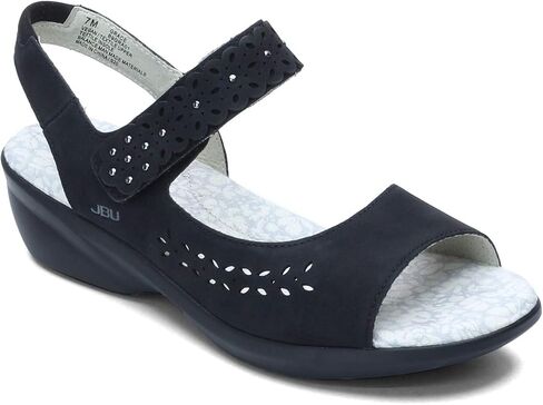 JBU Womens Grace Athletic Sandals Casual Low Heel 1-2" - Black in Kuwait