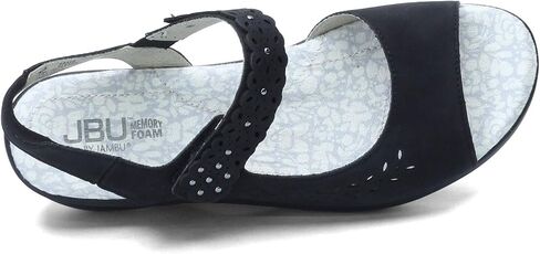 JBU Womens Grace Athletic Sandals Casual Low Heel 1-2" - Black in Kuwait