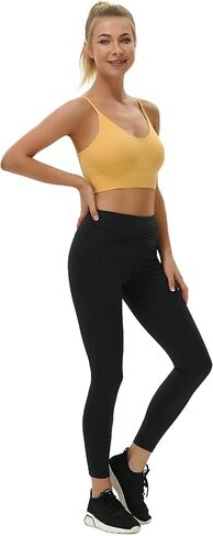 JUST BEHAVIOR حمالة صدر مريحة ذات ظهر منخفض ورقبة على شكل حرف V، قمصان قصيرة للتمرين بظهر منخفض للنساء in Kuwait