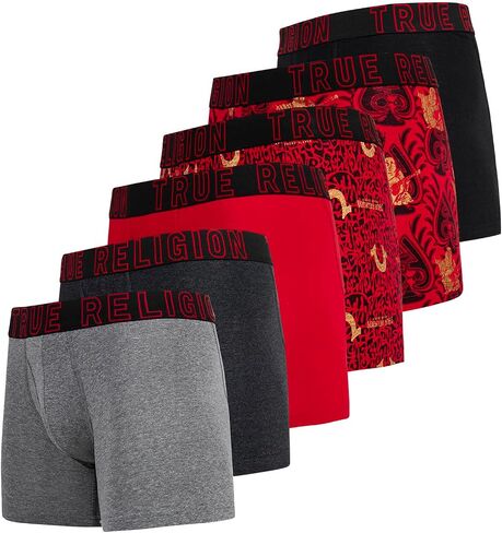 True Religion Mens Boxer Briefs Cotton Stretch Underwear for Men Pack of 6 in Kuwait