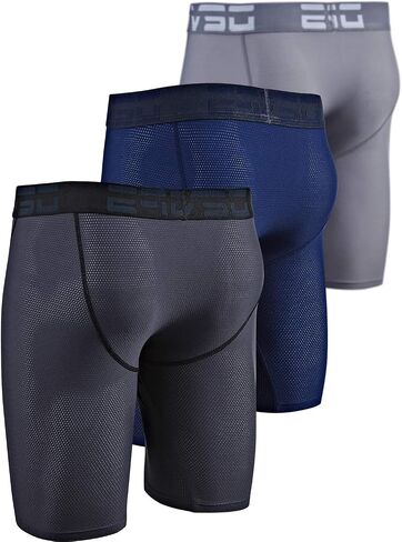 DEVOPS Men's Perfomance Cool Dry Mesh Underwear Boxer Trunk 6-inch Brief (3 Pack) in Kuwait