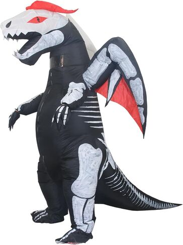 زي الديناصور القابل للنفخ من MH ZONE للبالغين، أزياء الهالوين المضحكة، أزياء خيالية in Kuwait