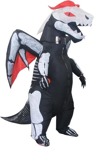 زي الديناصور القابل للنفخ من MH ZONE للبالغين، أزياء الهالوين المضحكة، أزياء خيالية in Kuwait