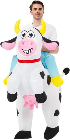 زي KOOY القابل للنفخ للبالغين، زي راكب البقر للبالغين، أزياء الهالوين للرجال/النساء، أزياء النفخ in Kuwait