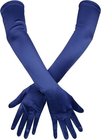 LUTER Long Elbow Satin Gloves, Elegant Long Gloves 21" Stretchy 1920s Opera Gloves for Women, Evening Party Gloves in Kuwait