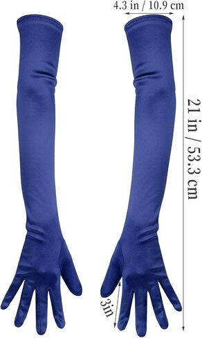 LUTER Long Elbow Satin Gloves, Elegant Long Gloves 21" Stretchy 1920s Opera Gloves for Women, Evening Party Gloves in Kuwait