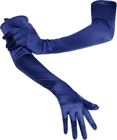 LUTER Long Elbow Satin Gloves, Elegant Long Gloves 21" Stretchy 1920s Opera Gloves for Women, Evening Party Gloves in Kuwait