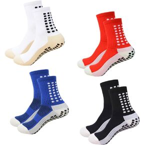 Men's grip Socks Soccer 1/3/4 Pairs Non Skid Socks Anti Slip Non Slip Grip Pads for Football Basketball Sports Grip Socks