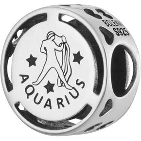 Zodiac Signs Birthday Symbols 925 Sterling Silver Charm Bead For Pandora & Similar Charm Bracelets or Necklaces
