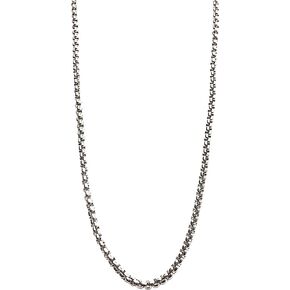 Dubai Collections Box Round Rolo Chain 3mm Fine 14k White Gold Necklace Women Men Jewelry Strong Solid Plated Clasp Gift with Lobster Clasp (22.00)
