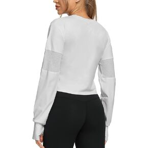 قمصان قصيرة الأكمام من Muzniuer للنساء للتمرين واليوجا والجري، قمصان شبكية بفتحة إبهام in Kuwait