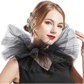 BABEYOND Renaissance Tulle Ruffled Neck Collar Clown Mesh Choker Ruffle Collar in Kuwait
