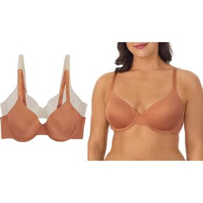 ELLEN TRACY حمالة صدر تي شيرت بتغطية كاملة للاستخدام اليومي مع سلك داخلي - راحة ناعمة - أشرطة قابلة للتعديل - عبوة متعددة من قطعتين in Kuwait