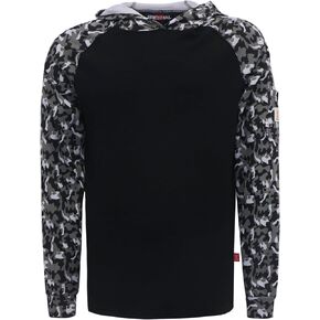 BOCOMAL FR Hooded T Shirts 7.1oz Flame Resistant FR Shirt NFPA2112 CAT2 Fire Retardant Work Hoodies
