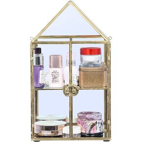 هاي فري صندوق منظم مجوهرات من الزجاج، صندوق زجاجي مزخرف للحلي والخواتم والاقراط، صندوق عرض منظم للتذكارات هدية عيد الميلاد in Kuwait