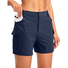 شورت Pudolla للسيدات للتنزه سيرًا على الأقدام مقاس 4.5 بوصة شورت صيفي سريع الجفاف للنساء للعمل والسفر والمشي في الهواء الطلق مع جيوب in Kuwait