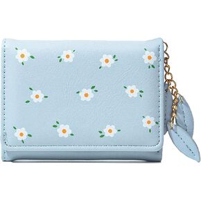 AOVINBID Women Girls Wallet Fashion Cute Tri-folded Wallet Slim Short Wallet Small Wallet Cash Pocket Card Holder ID Window Purse for Women (PURPLE)