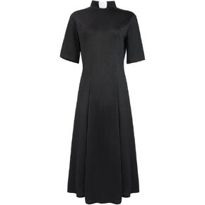 MYAYD Cassock Dress Robe Church Dress Choir Minister Clergy Pulpit Liturgical Uniform for Women Black