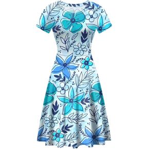 Women Party Dress Midi Wedding Guest Dresses Casual Flared Dress